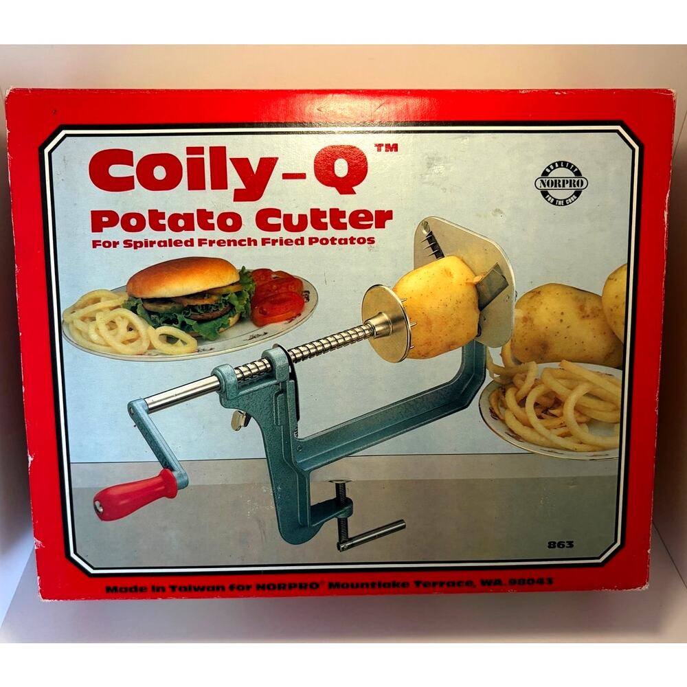 VTG Norpro Coily-Q Potato Cutter #863 in Original Box Looks Unused